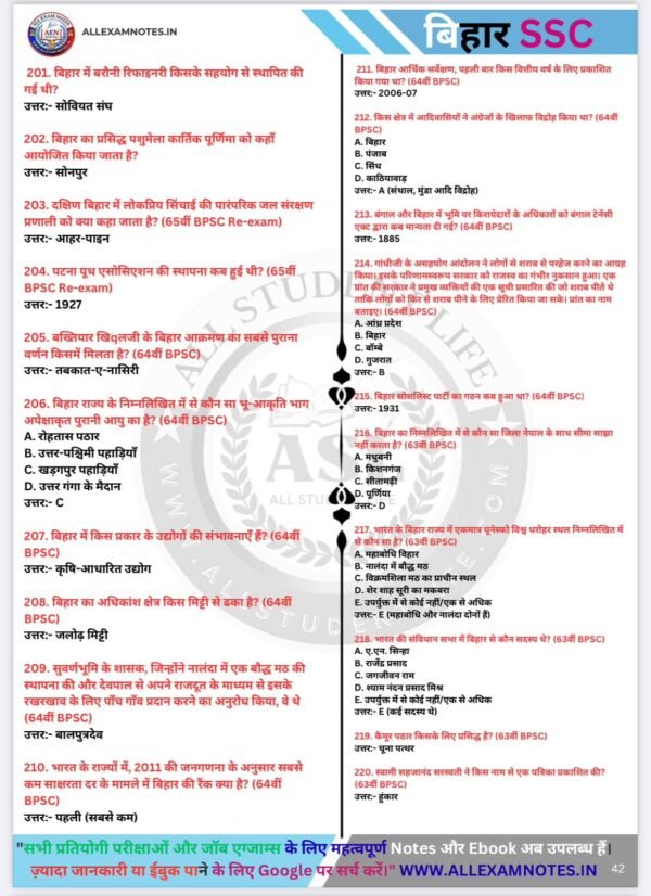 BSSC Inter Level Notes PDF 2026 | PYQ E-Book & Study Material